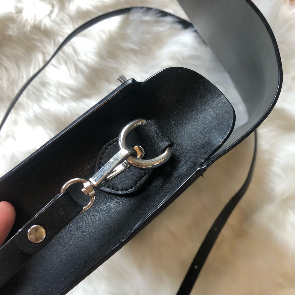 Vegan Leather Basic Black Crossbody - image 3